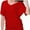 Red, variant on Women's V-Neck Dolman Top - Short Sleeve Solid Color Blouse with Side Shirring Detail, Casual Loose Fit T-Shirt