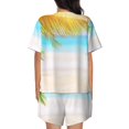 thumbnail image 4 of Womens Pajama Sets With Pocket, Coconut Palm Tree on Beach Lounge Sets Short Sleeve Sleepwear PJ Sets for Women, 4 of 6