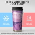 thumbnail image 2 of 18oz Travel Coffee Mug, 316 Stainless Steel Vacuum Insulated Tumbler with 2-in-1 Straw Lid & Strap, Liquid & Marble Print, 2 of 6