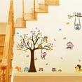 thumbnail image 1 of Un conjunto de pegatinas de pared de animales de árbol, pegatina de pared colorida para pared de ventana, decoración de pared para sala de estar, dormitorio, oficina, cocina TUNC Sencillez, 1 of 4
