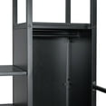 thumbnail image 6 of MODERNLUXE Metal Full Size Loft Bed with Desk and Shelves, Storage Gaming Bed with Wardrobe, Black, 6 of 16