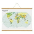 thumbnail image 2 of M&T Displays Wood Magnetic Poster Holder 17 inch Natural Wood Hanger Frame for Hanging Picture Wall Artwork Canvas Painting Photo World Map Beech Wood, 2 of 8