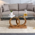 thumbnail image 3 of Noble House Double Ring Interwoven O-Shape Coffee Table,MDF Wood Grain Base,Natural, 3 of 10