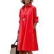 thumbnail image 1 of Vestido Zhyaj, camisa de manga larga con botones para mujer, color rojo, talla grande, 1 of 6