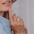 thumbnail image 4 of Dash Jewel 2 Ct Pear Cut Diamond Rings for Women's - 14K White Gold Plated Rings for Her - Handmade Engagement Wedding Bezel Set Ring for Women's - Silver Diamond Beautiful Special Rings for Her, 4 of 7