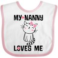 thumbnail image 3 of Inktastic My Nanny Loves Me Girl Grandchild Girls Baby Bib, 3 of 4