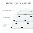 thumbnail image 4 of Noble Linens 4 Piece Pattern Microfiber Bed Sheets Set, Navy Dots, California King, 4 of 10