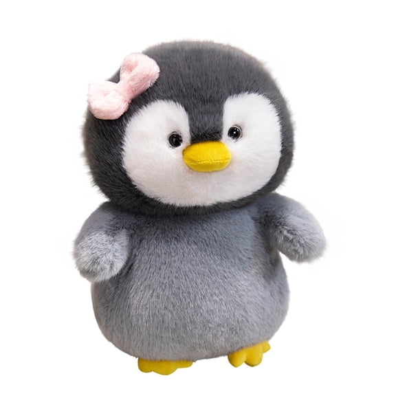 Realistic Penguin Plush Toy with Bow, 9.8in Simulation Emperor Penguin Doll, Soft Aquatic Animal Stuffed Toy, Nautical Theme Decoration, Cute Bird Plushie Figure