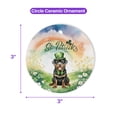 thumbnail image 5 of Happy St. Patrick’s Day Rottweiler with Green Hat Shamrocks Rainbow Ceramic Round Ornament Rottie Dog Lover Gifts Idea Home Tree Decor - 03007, 5 of 5