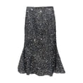 thumbnail image 3 of lnmuld Girls Cute Summer Dresses Fashionable Girls Sequin Hem Pencil Skirt Mid Length Party Wear Casual Outfit Elegant Fish Tail Design Color:Silver,Size:8-9 Years, 3 of 5