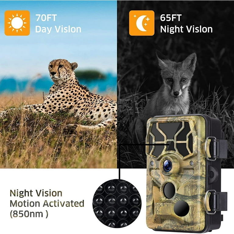 Campark T80 Trail Camera 20MP 1296P HD, 850nm Infrared Night