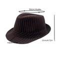 thumbnail image 4 of NoxwB Fashion Fedora Hat Jazz Men Vintage Sun Cap Panama Beach Stripe Bowler Hats Cotton Caps for Summer Brown 58, 4 of 5