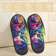 thumbnail image 2 of Balery Neon Pop Art Pitbull Pantuflas de Casa de Felpa Silenciosas con Diseño Estampado, Zapatillas Cómodas Antideslizantes de Algodón para Interior-Large, 2 of 8