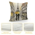thumbnail image 4 of ARISTURING  Throw Pillow Cover Square Paris European City Landscape France Eiffel Tower Black White and Yellow Modern Couple Decor Print Pillowcases, 4 of 5