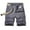 Gray, variant on IYTR Men's Summer Cargo Shorts with Belt Solid Color Multi Pockets Straight Bermuda Beach Shorts Khaki M