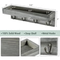 thumbnail image 3 of MyGift 10 Inch Floating Wall Shelf with Hooks, Vintage Grey Wood Entryway Storage Shelf with 4 Metal Key Hooks, 3 of 7