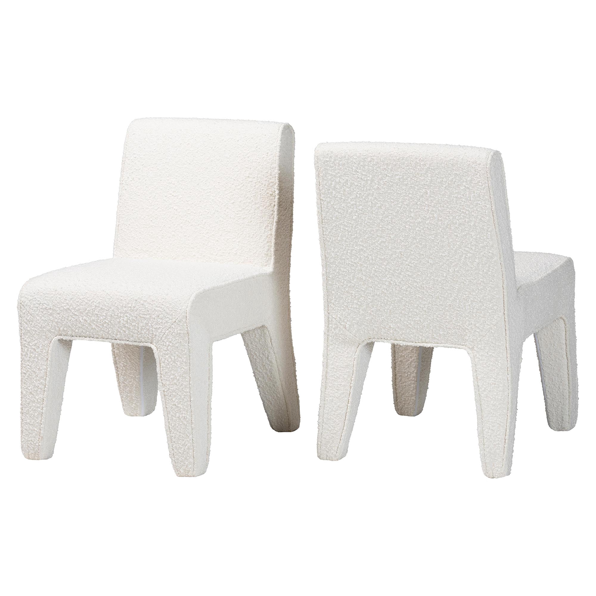 Baxton Studio Helios Modern Dining Chair, Set of 2, 17"H, Cream