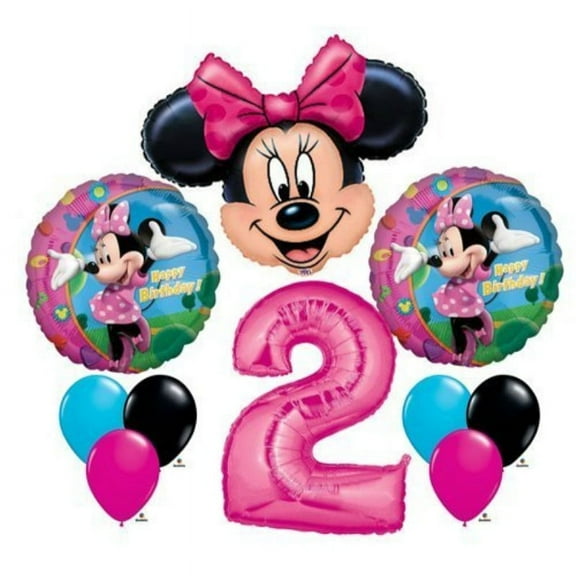 Minnie Mouse #2 2nd Second Happy Birthday Balloon Party Set Mylar Latex Disney by Anagram