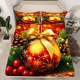 thumbnail image 2 of Merry Christmas Bed Sheets Set 4 Pcs Happy New Year Sheet Set King Size for Boys Girls Kids Christmas Decorations Fitted Sheet Nightmare Before Christmas Flat Sheet Winter Themed Bedding Set, 2 of 5