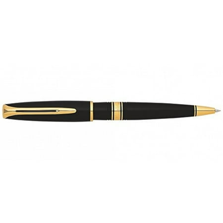 - WATERMAN Charleston Ebony Black with Golden Trim, Ballpoint Pen with Medium Blue refill (S0701010)