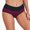 Purple, variant on Women High Waist Color Block Briefs, Soft Breathable Hip Support Panties S-4XL