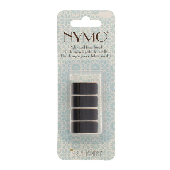 The Beadsmith Nymo Thread – Black Color – Size Assortment 00, 0, B & D – Made of Nylon – Bead Embroidery & Weaving, Off Loom & Loom Work for Jewelry Making, Tassels, Fringes & DIY Craft Projects