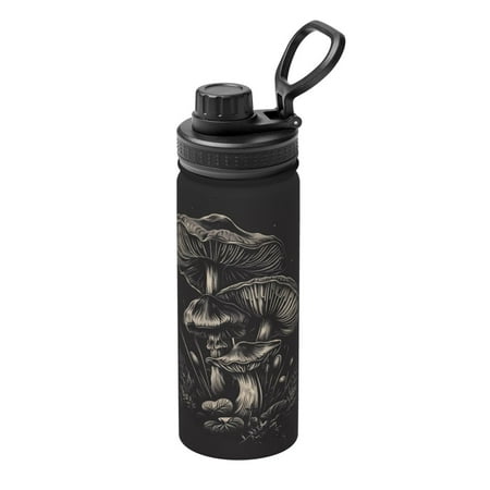 

Ocsxa Monochrome Mushroom Artwork Print 18oz Stainless Steel Water Bottle Unisex Water Bottle Insulated Sports Water Cup Flask for Cold Water Drinks/Sports/Travel/Car/School