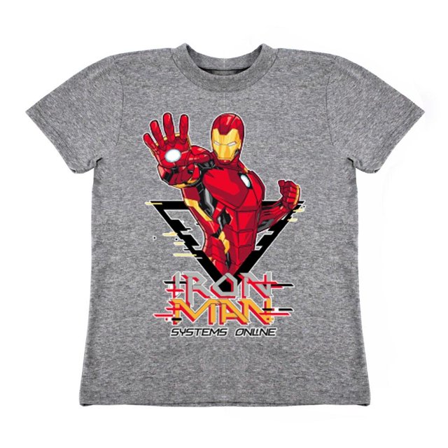 Playera Para Niño Marvel Avengers Cuello Redondo Manga Corta Talla 10 Gris Jaspe