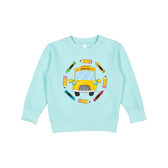Inktastic School Bus with Pencils and Crayons Toddler Sweatshirt