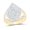 Yellow, variant on 10K White Gold Round Diamond Tear Cluster Ring 1.88cttw