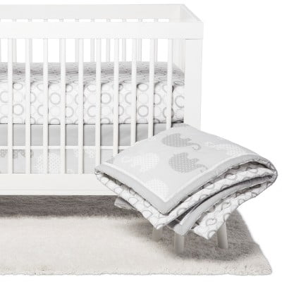 NoJo Crib Bedding Set - Elephant Dream - 8pc - Gray