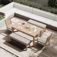 thumbnail image 5 of Heynemo Aluminium Bench with Waterproof Cushions, Light Wood Color, 5 of 6