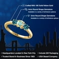 thumbnail image 2 of Gem Stone King 10K Yellow Gold Mercury Mist Mystic Topaz and London Blue Topaz Engagement Ring for Women | 1.21 Cttw | Round 5MM | Gemstone November Birthstone | Size 9, 2 of 6