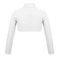thumbnail image 2 of Hansber Kids Girls Sportswear Athletic Long Sleeve Stretch Short Mock Neck T-Shirt Crop Top Workout Ivory 8, 2 of 5