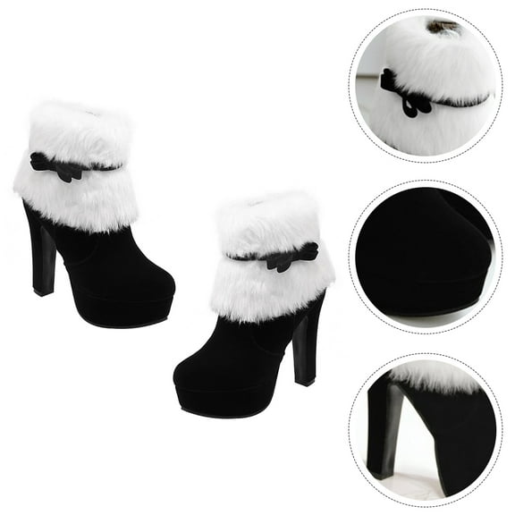 Raindrops Platform Ankle Boots For Women Suede 1 Pair 9.8In