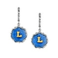 thumbnail image 2 of 1928 Jewelry Sunburst Sapphire Blue Enamel Gold Tone L Initial Earrings, 2 of 4