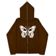 thumbnail image 1 of Sudaderas informales con mariposas Y2k oscuras europeas y americanas para hombres y mujeres, sudaderas con capucha góticas para parejas, sudadera con cremallera de gran tamaño Harajuku, 1 of 4