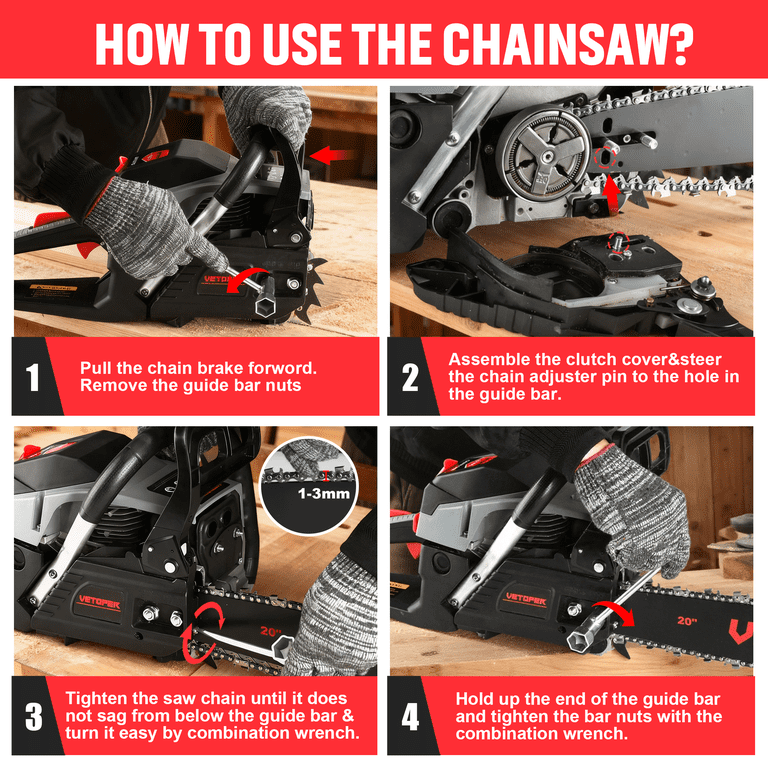 Dereal Extended Saw, Lightweight & Heavy-Duty 62CC 20in Gas