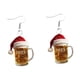 thumbnail image 3 of Pendientes navideños con diseño de cerveza, accesorios navideños, pendientes colgantes de acrílico con gorro de Papá Noel, joyas para el festival de, 3 of 9