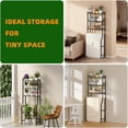 thumbnail image 2 of 3-Tier Over The Toilet Storage, Space Saver Metal Bathroom Shelves, Freestanding Above Over Toilet Storage Shelf with 4 Hooks for Bathroom, Black, 2 of 5