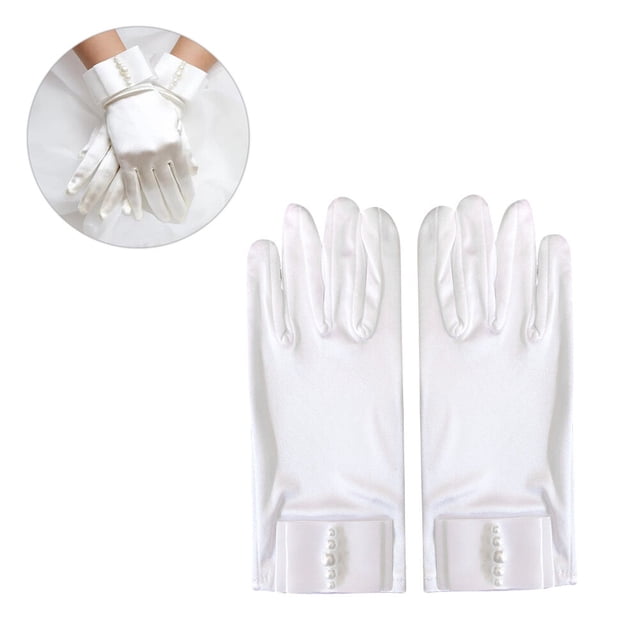 SHOWERORO 1 Paire de Gants Opera pour Femmes avec Nœud en Satin Durable Blanc