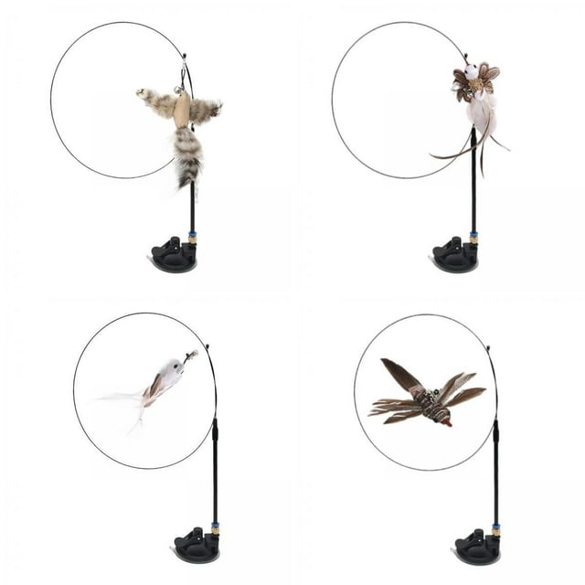 4x juguete de plumas para , interactivo, juguete para , varita para interiores