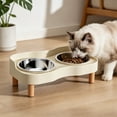 thumbnail image 5 of FEOLGEHLY Slow Feed Raised Stainless Steel Dog Cat Bowl Set, Non Skid Anti Spill Neck Protect Eco-friendly Base Double Food Water Bowl for Small Dogs and Indoor Cats Daily Feeding Use, 5 of 6