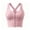 #0208-Pink, variant on Women Zip Front Sports Bra Racerback Tank Top Wireless Paded Yoga Workout Running Bras