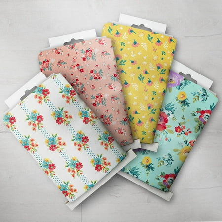 The Pioneer Woman 44" x 4 Yard Cotton 4 Piece Sweet Romance Precut Bundle Fabric, Multicolor