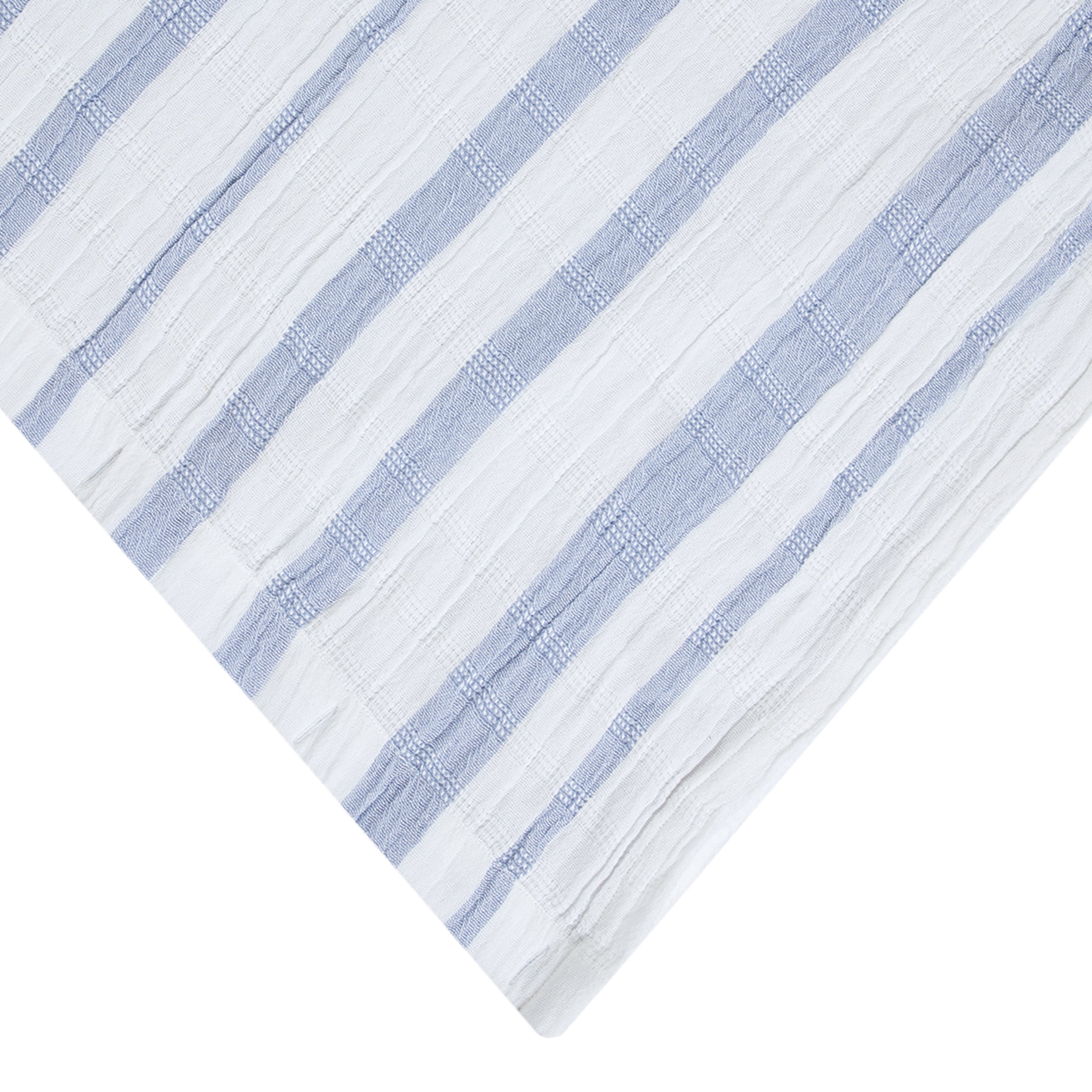 Better Homes & Gardens Blue Silver Gauze Stripe Shower Curtain, 100% Cotton, 72 in x 72 in