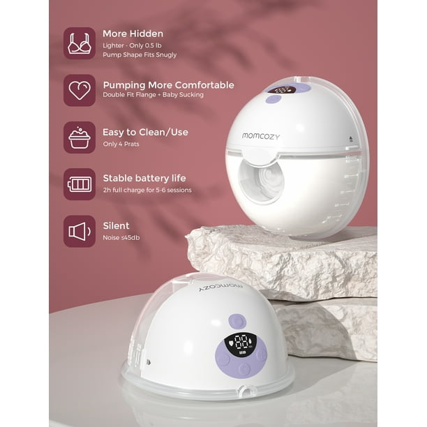 Momcozy M5 Wearable Breast Pump, Electric Breast Pump Hands Free Purple, One Pump Only Momcozy M5 Wearable Breast Pump, Electric Breast Pump Hands Free Purple, One Pump Only