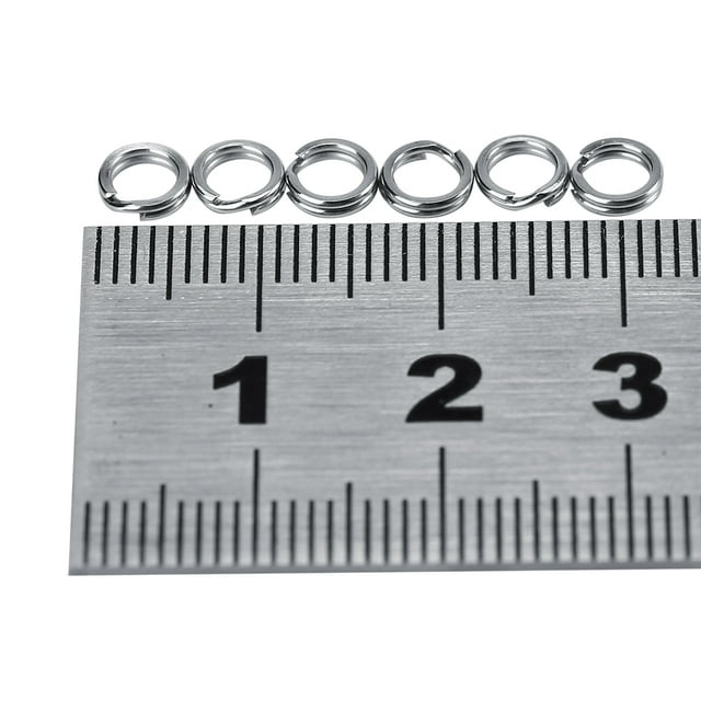 Sonew 50pcs/100pcs 7 Sizes Stainless Steel Fishing Tackle Bait Double Circle Split Ring Connector ,snap split ring, double circle split ring