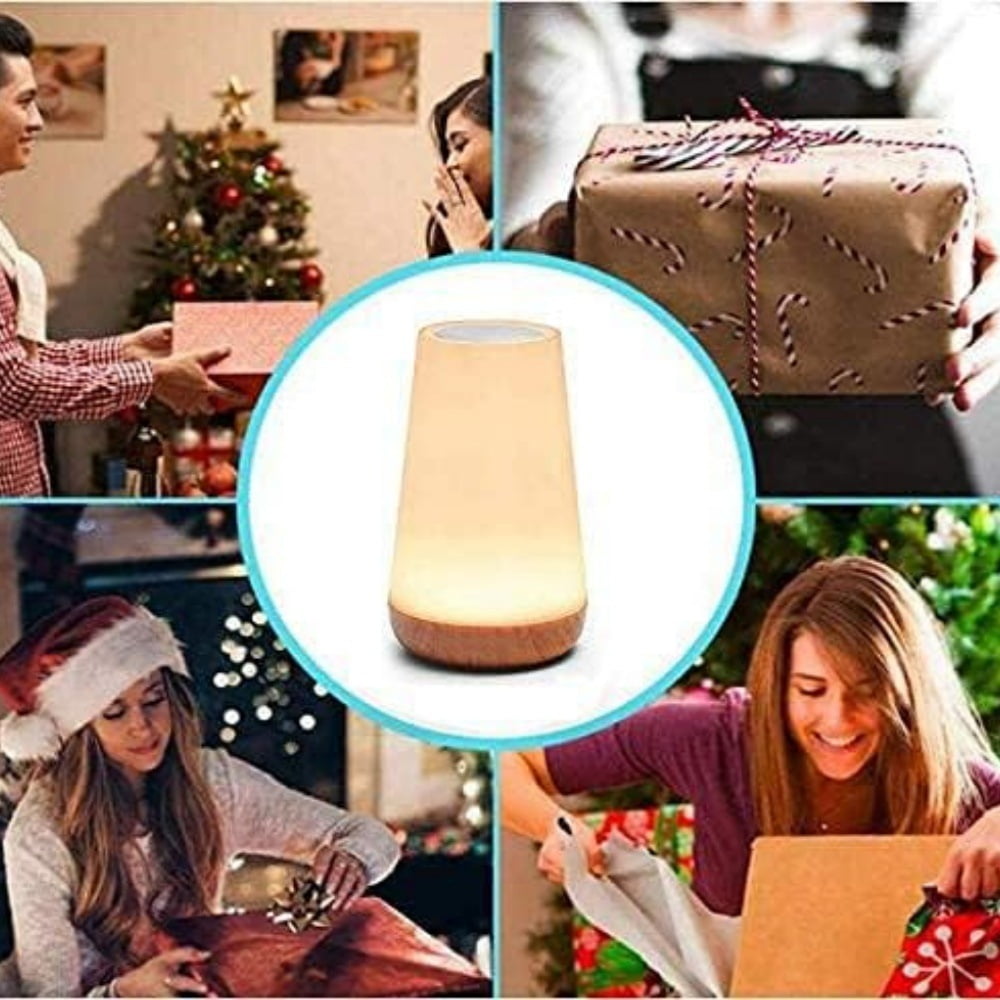 LED Night Light Bedside Lamp Touch and Remote Control Dimmable Tabletop 13 Colors Changing 3 Brightness Adjustable Rechargeable Portable Lamp for Baby Kids Nursery Bedroom Bathroom Camping