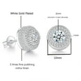 thumbnail image 4 of ATOBAO 925 Sterling silver Screw Back Earrings 14K Gold Plated 5A+ Cubic Zirconia Cluster Round Diamond Screw On Stud Earrings For Men Women Aretes De Hombre, 4 of 13